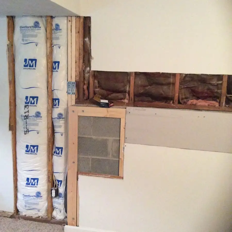 Wall insulation replacement during Contents Cleaning & Restoration in Brookhaven